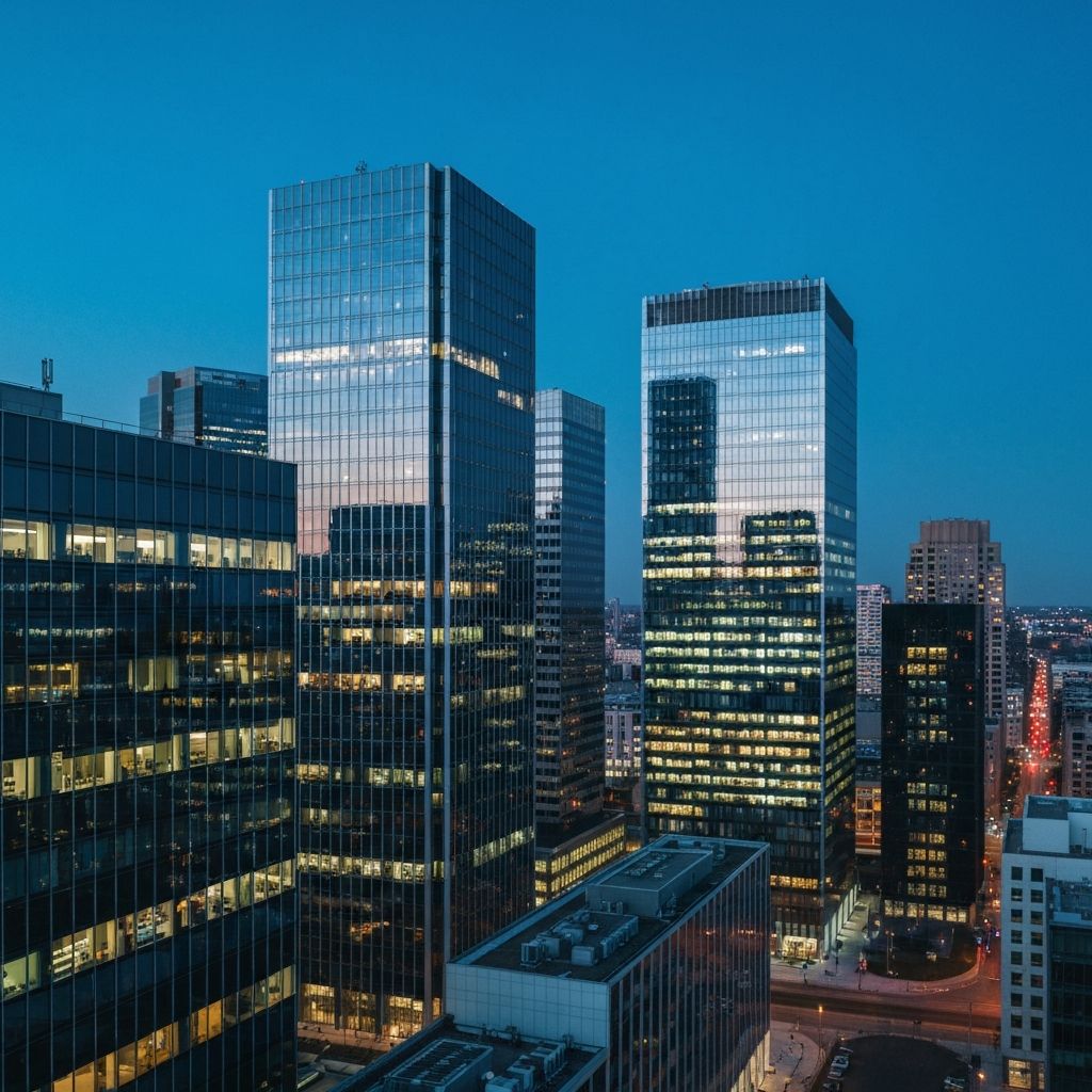 Financial district skyline